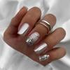Elegant Glitter Press Nails, Piece Detachable False Nail Tips for Women, Western