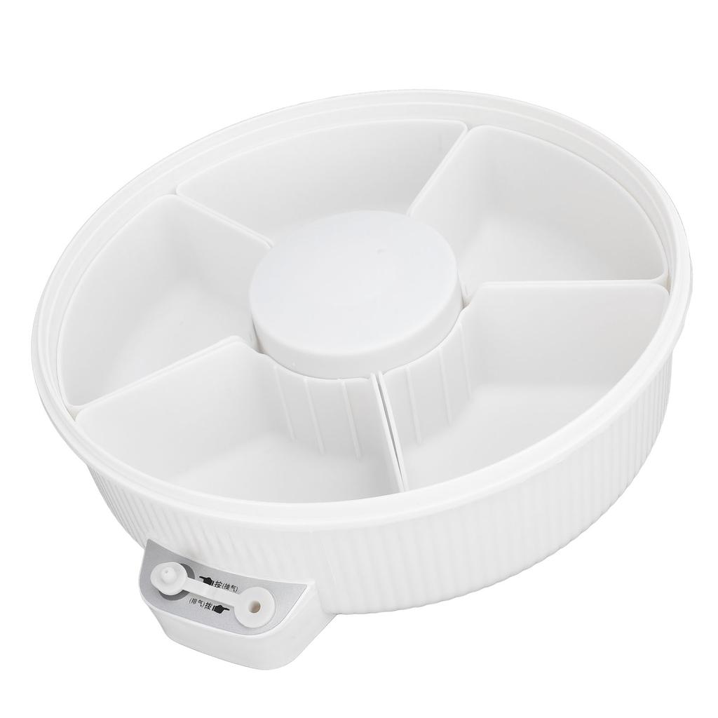 Divided Serving Tray Electric Vacuum Sealed Clear Snack Plate Snackle Box Container with Lid Pump for Candy Fruits Nuts