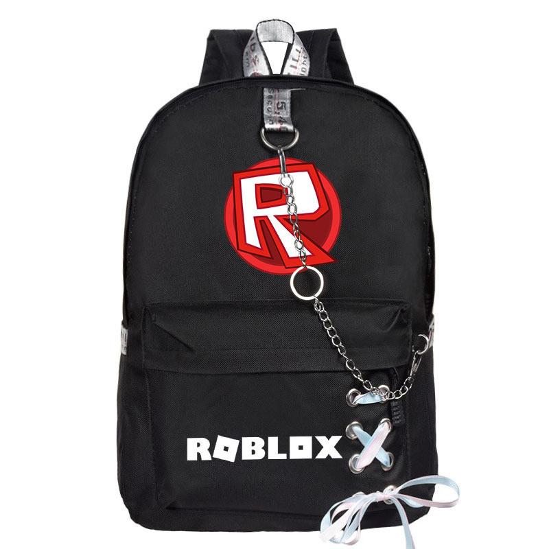 Mochila Roblox em Tecido Oxford Estampado Com Design Único de Corrente Para Estudantes