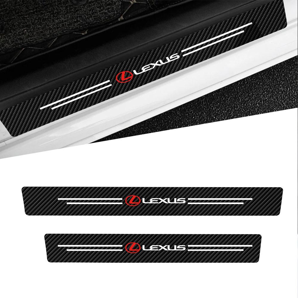 DMTZ1 4Pcs Carbon Fiber Car Threshold Protective Film Sticker Accessories For Lexus LS LC IS350 ES300h ES300 IS250 IS220d NX350h GS350