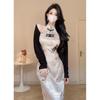 Modern Chinese Retro Cheongsam: Sleek Halter Dress with Advanced Print and Slim Hip-Wrapping Design for Summer