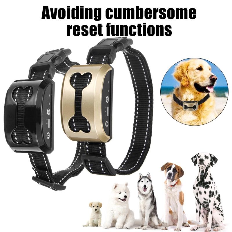 Control Stop Barking Waterproof Ultrasonic Training Collars Rechargeable Pet Anti Bark Collar