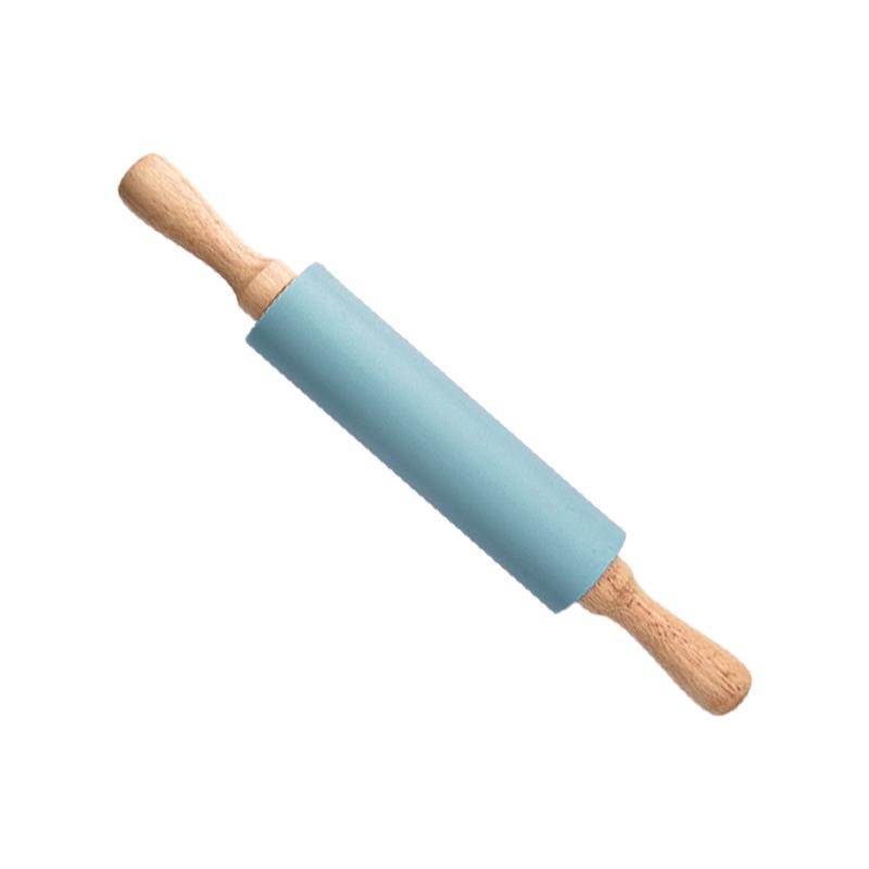 

Силиконовая скалка, резиновая деревянная ручка, силикон FDA, конструкция скользящего вала, кухонные принадлежности, инструменты для выпечки 38.5CM