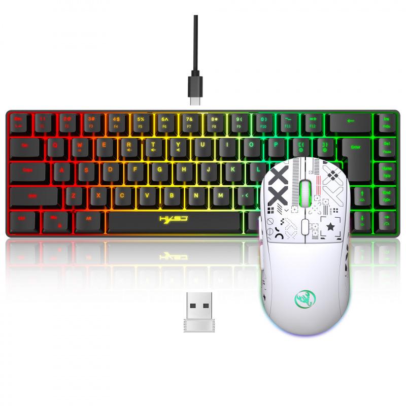 RGB Backlit 68-Key Wired Gaming Keyboard with Mechanical Feel & ABS Material