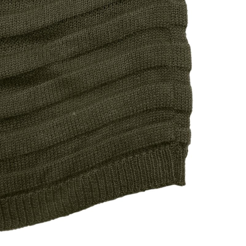 YYFS Damenmode Casual Herbst Winter Einfarbig Druck Langarm One-Shoulder Pullover