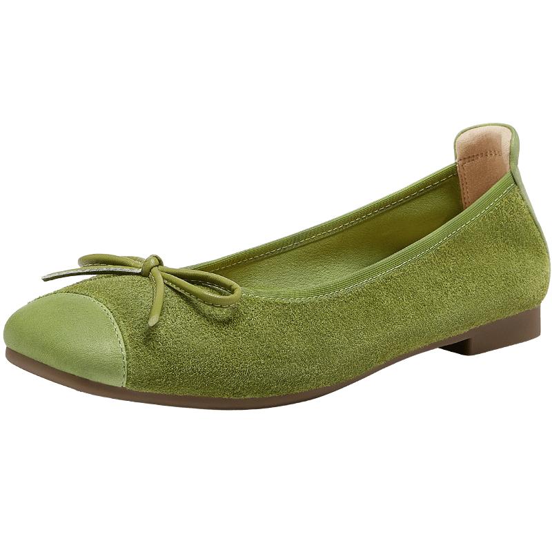 CAMEL Женские Мягкие Балетки с Бантом L25A007104 зелёный
