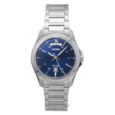 Standart Analog Paslanmaz Çelik Mavi Kadran Quartz MTP-1370D-2A2V Erkek Kol Saati