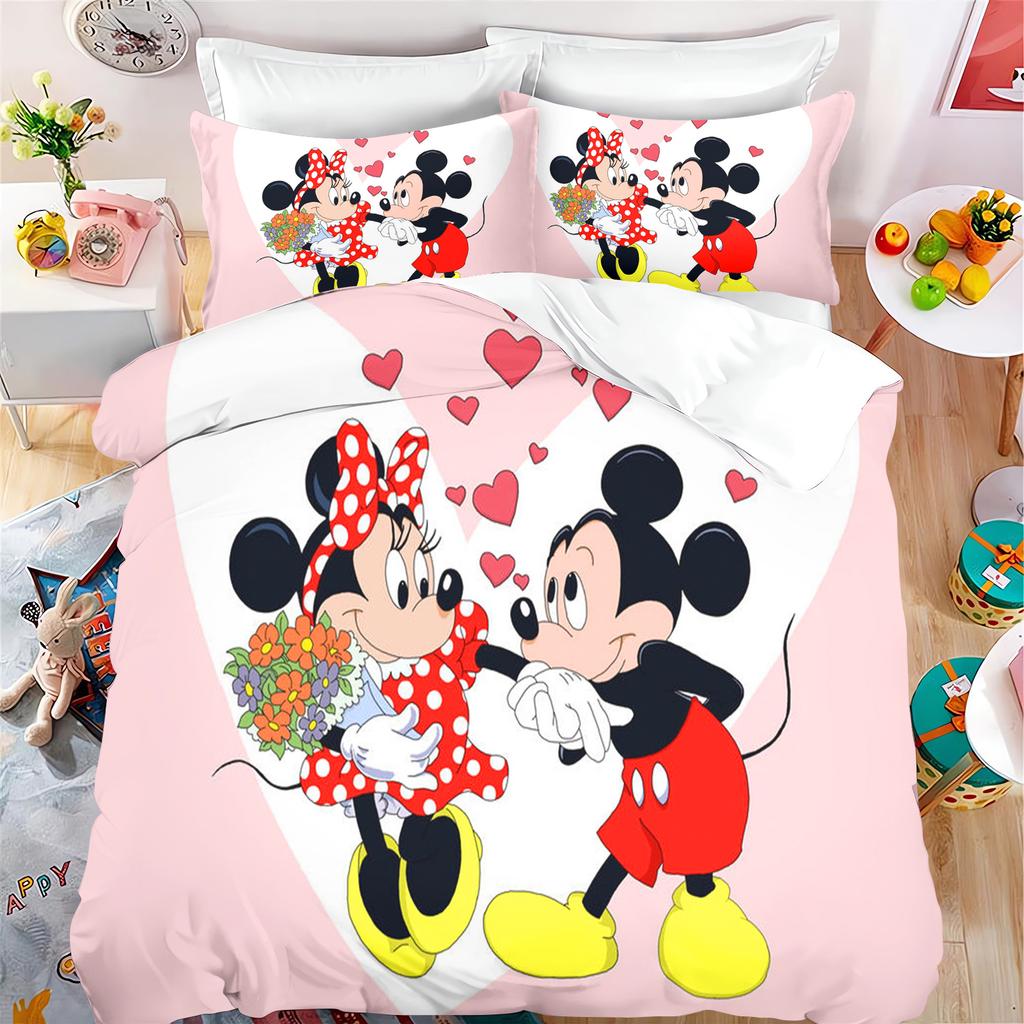 MINISO Mickey Povlak na přikrývku Sada Moderní Potisk Matrace Povlečení Sada Přikrývka Povlečení 3dílná
