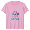 Teach Love Inspire Unisexs TShirt EleUnisextary Teacher Teaching Gift For Her