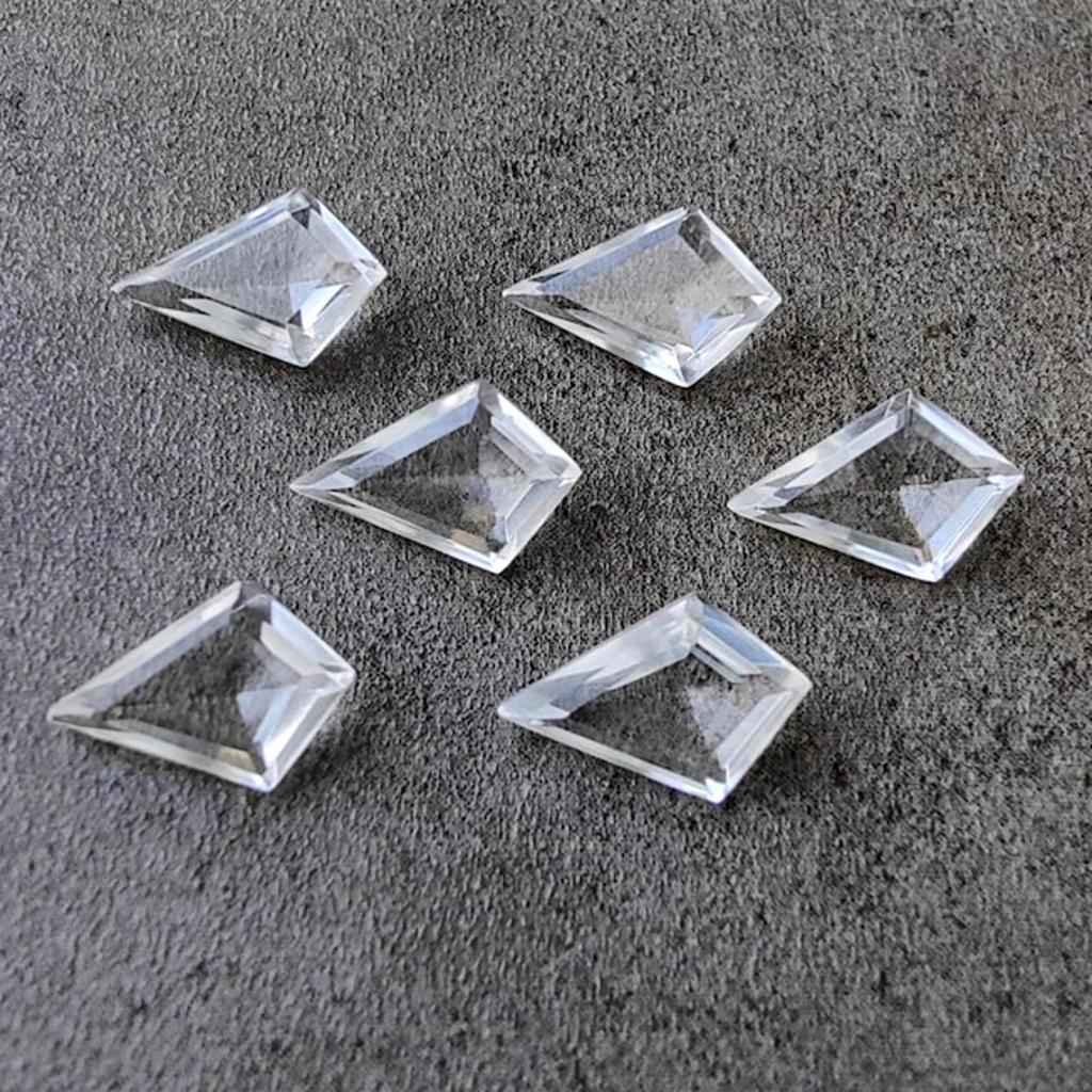 AAA Clear Crystal Quartz Kite Shape Faceted Gemstone Calibrated Loose Stone Natural Quartz Jewelry Making Supply
