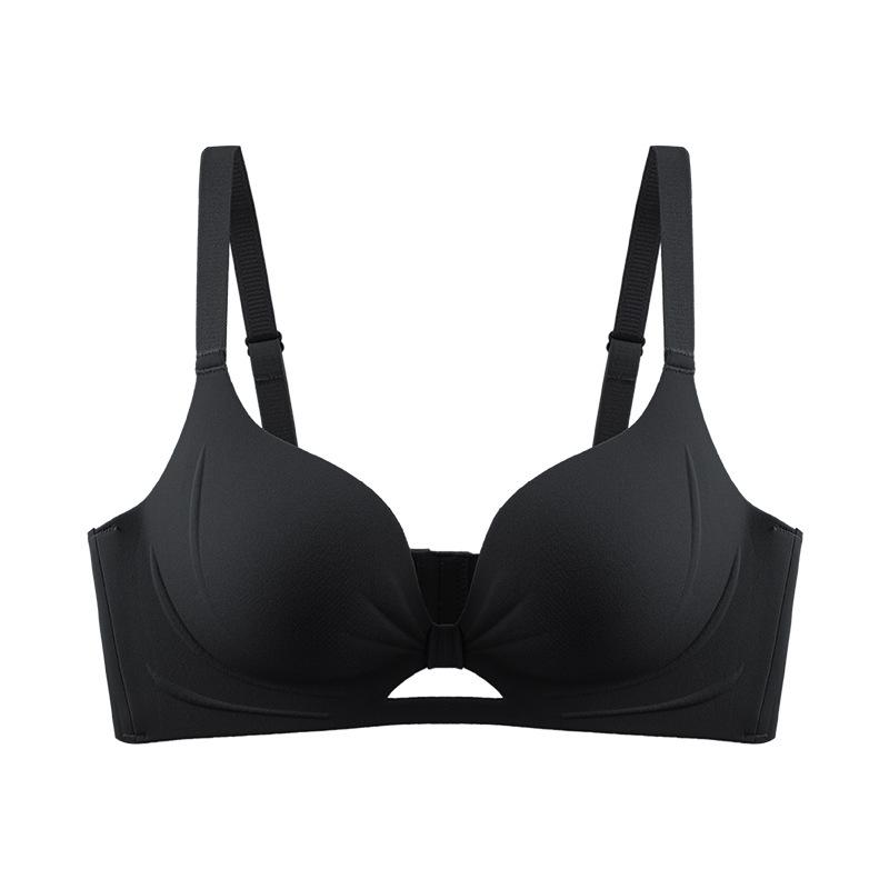

Seamless Lingerie Women s Gathering Bra Adjustable Type Breast Retraction Anti-sagging Thin Bra Without Underwire Push Up Bra 32/70B чорний