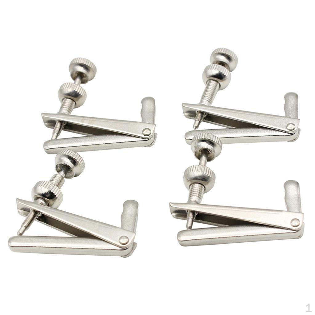 4 Pieces Durable Fine Set for 3/4 4/4 Musical Instrument Parts Silver