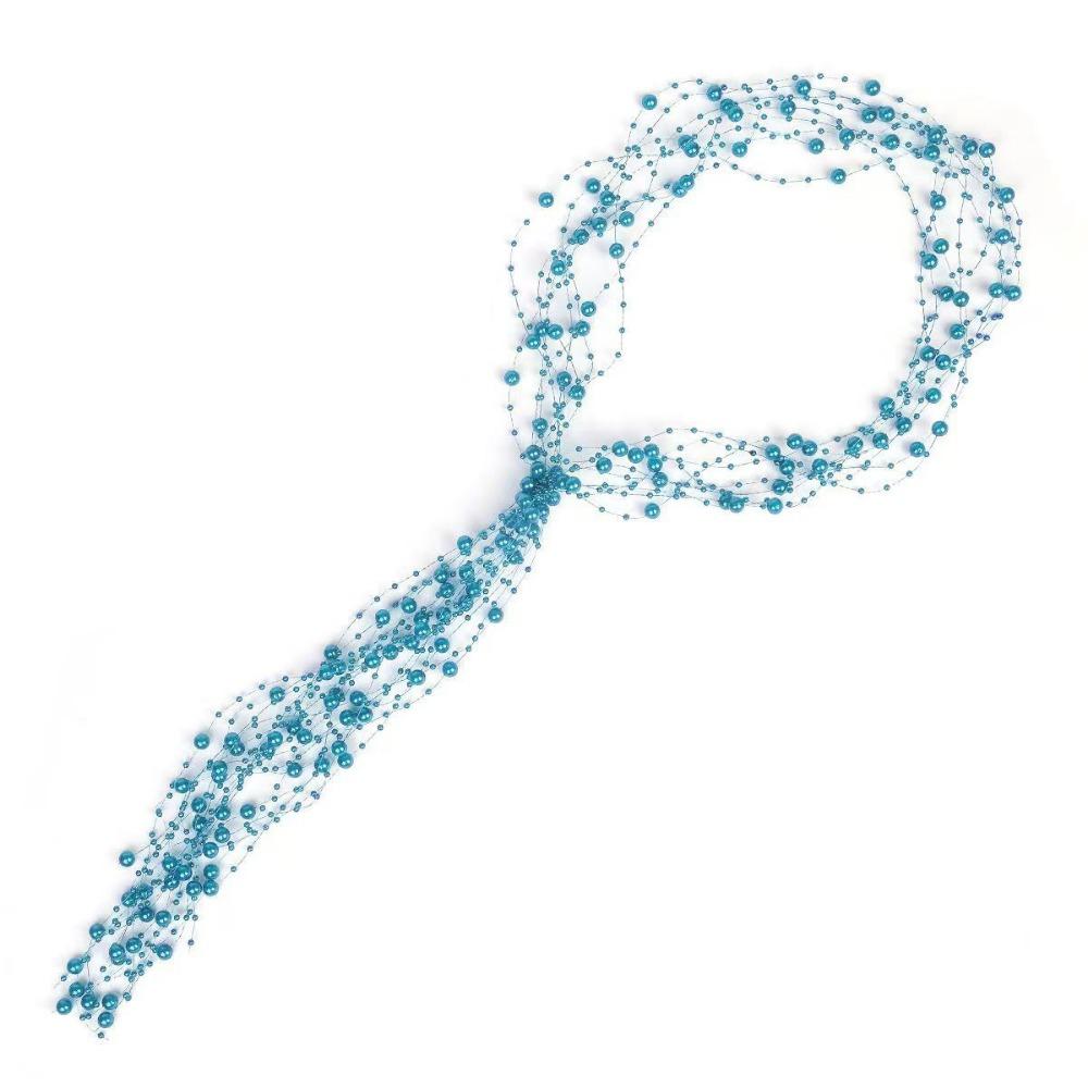 

Imitation Pearl Beaded Tassel Wreath Handmade Women Daily Hair Wear Bridesmaid синій