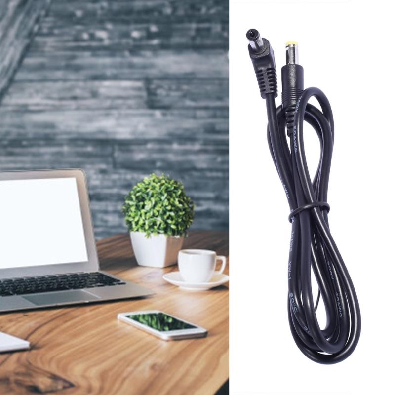 90 Degree DC5521 Male To Straight Head DC5521 Male Power Extension Cable Line for LED Light and Security Cameras 1m