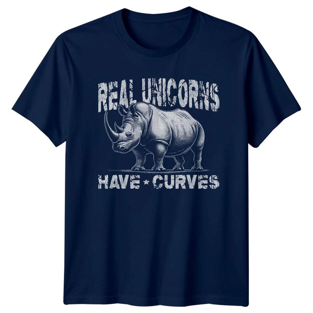 Real Unicorns Have Curves Unisexs TShirt Rhinoceros Rhino Birthday Gift For Her