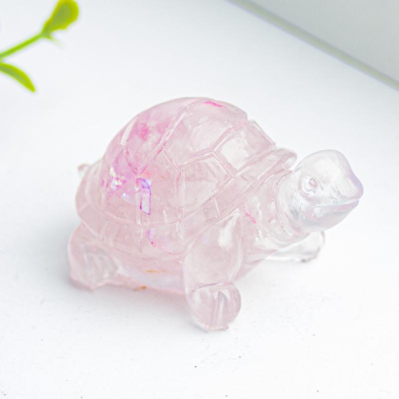 1Pc Natural Gravel Epoxy Resin Small Turtle Desktop Decoration Home Decoration Chakra Meditation Healing Gift