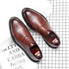 Brock Leather Shoes Men'S Carved Inner Height Increase Platform British Retro Men'S Breathable Leather Shoes 2030-G