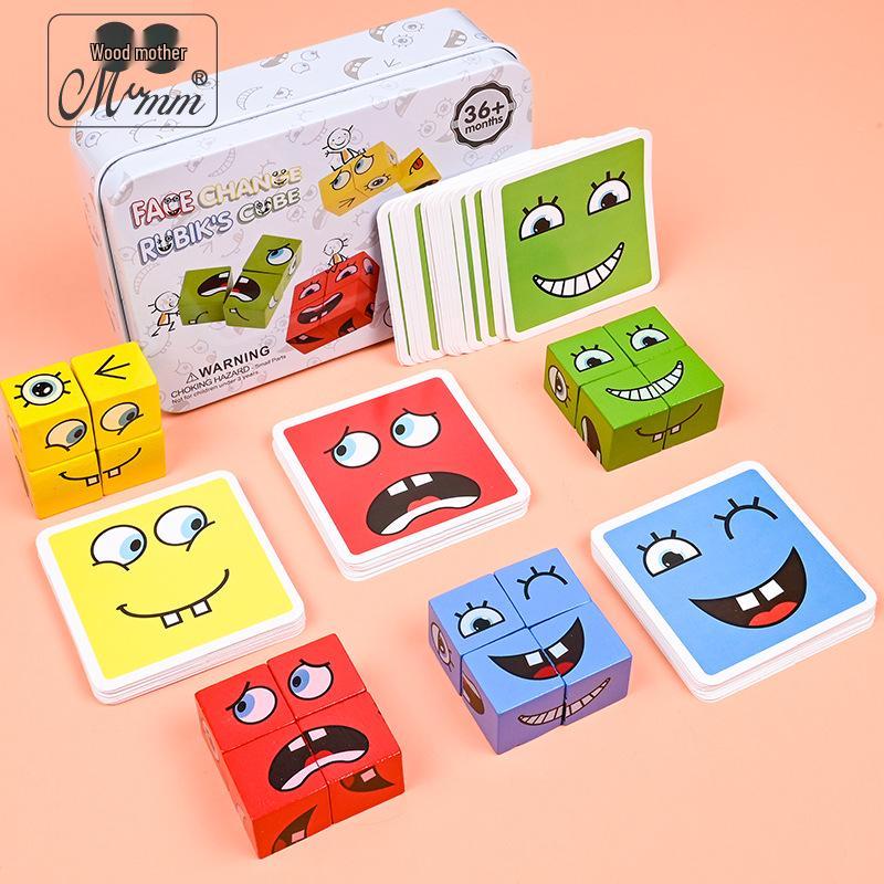 Face-Changing Magic Cube Game: Educational Toys for Ages 3-5, Enhances Logic, Observation, and Concentration, Perfect for Parent-Child Interaction.