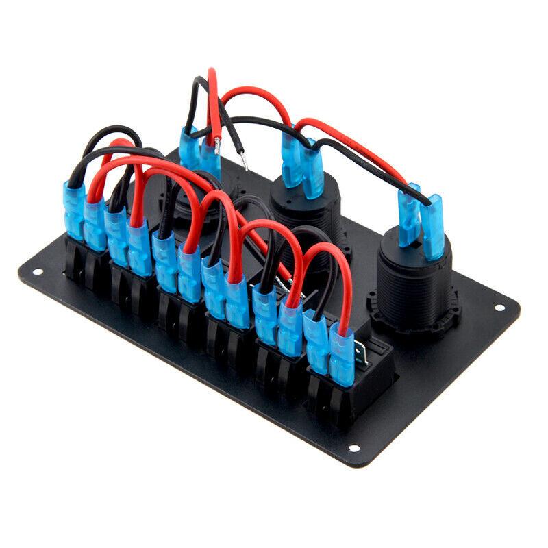 6-gangový spínač ovládacího panelu Led Rocker Breaker Auto Marine Boat Truck okruh