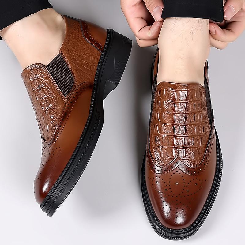 FashionNew Ties English Carved Platform Brock Shoes for Men Fashion Casual Spring Autumn New Designer Cow Leather Men's Dress Shoes Men