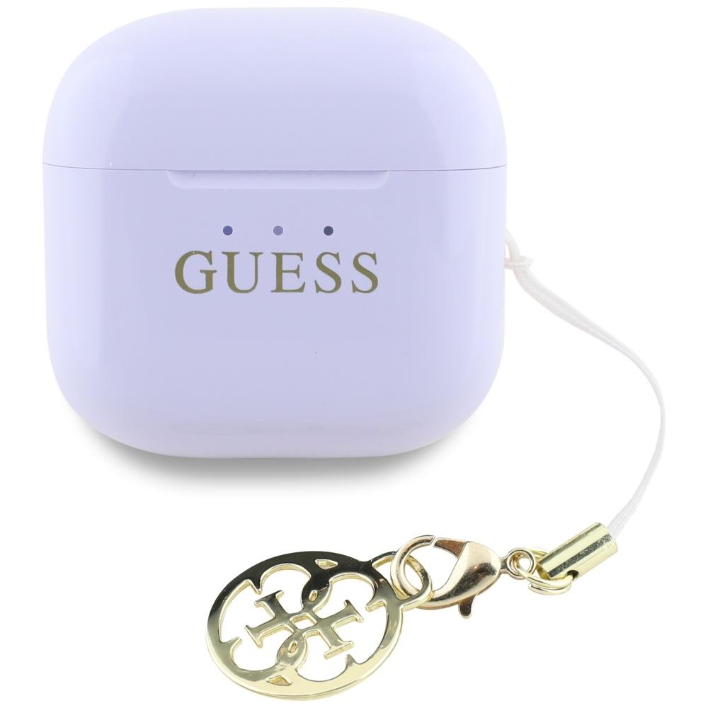 Guess Glossy Effect Printed Classic Logo & Charm Lavender TWS Headphones