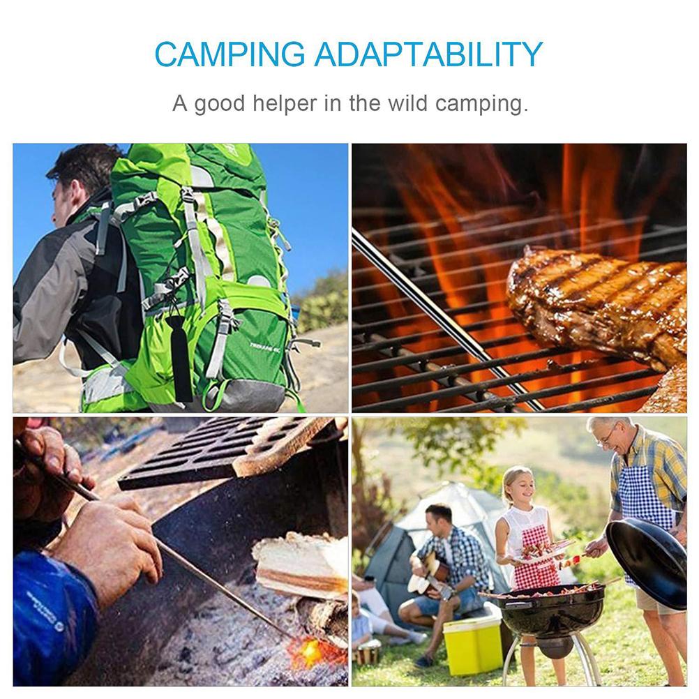 Collapsible Stainless Steel Fire Blower Pipe Blowpipe Pocket Bellow Retractable Tube for Outdoor Picnic Camping Hiking