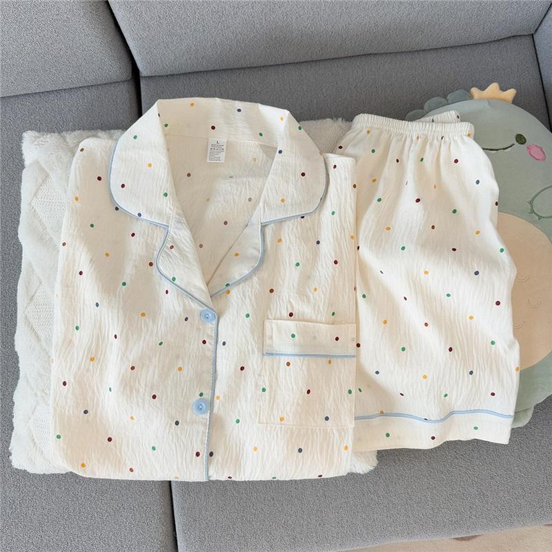 Damen-Pyjama-Set Pyjama 2-teiliges Set luftig weich lässig bedruckter Pyjama