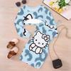 Girls Cartoon 2 Piece Outfits, Long Sleeve Crop Top + Spaghetti Strap Bodycon Dress, Vibrant Cartoon Print Party Dress Set