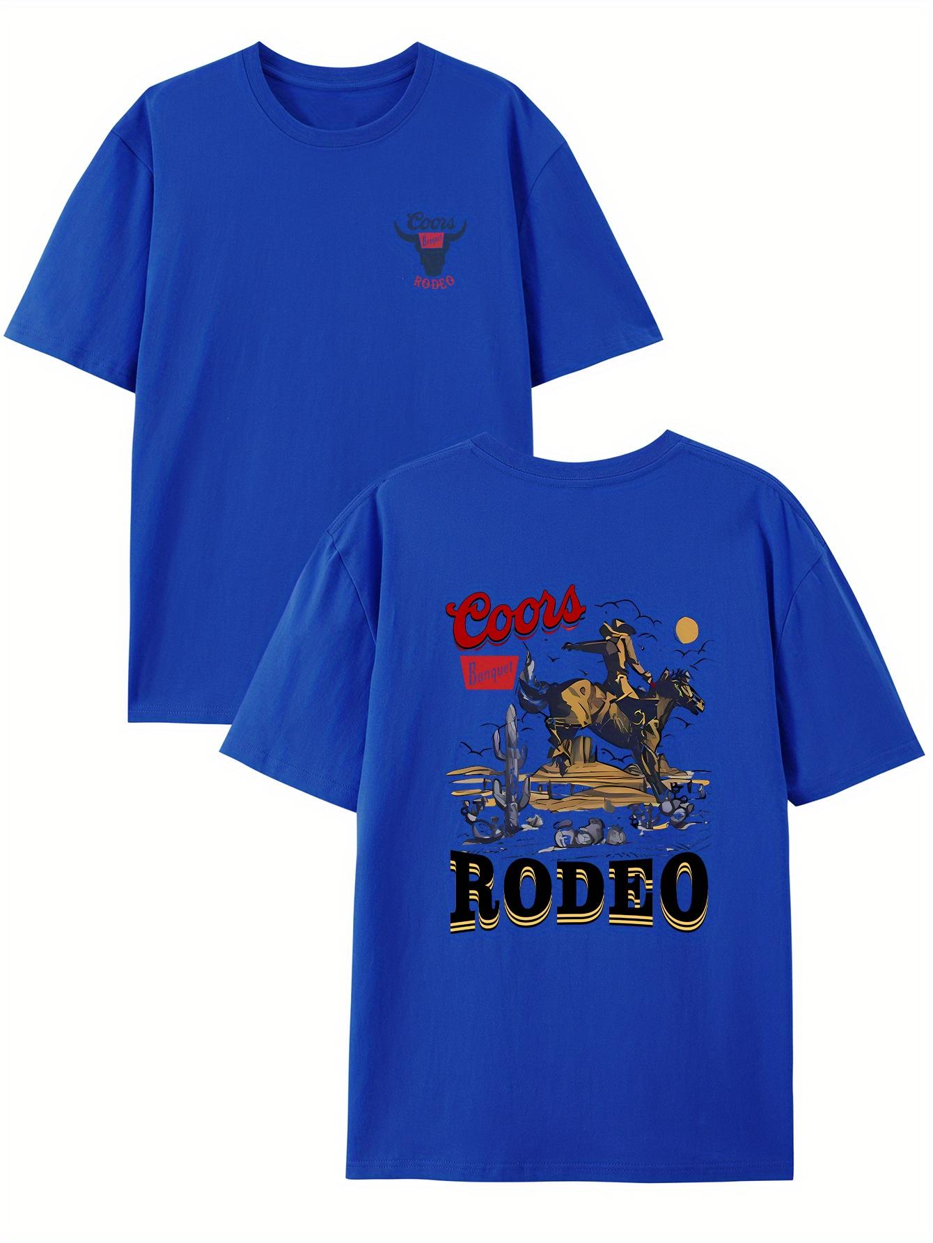 The best product for you [Casual Cowboy T-shirt] Zomer Casual Cowboy Print T-shirt - T-shirts met korte mouwen voor heren XXXXL blauw