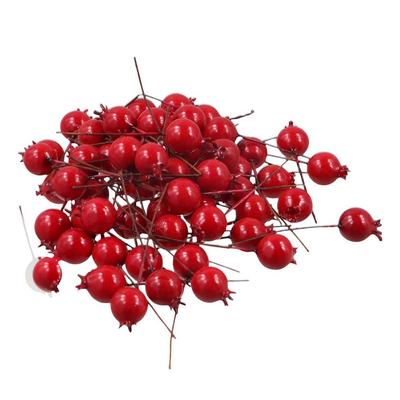 Small With Cherry Stamen Christmas Red Vegetable Artificial Fruit Fake Pomegranate Simulation Berries Wedding Decoration