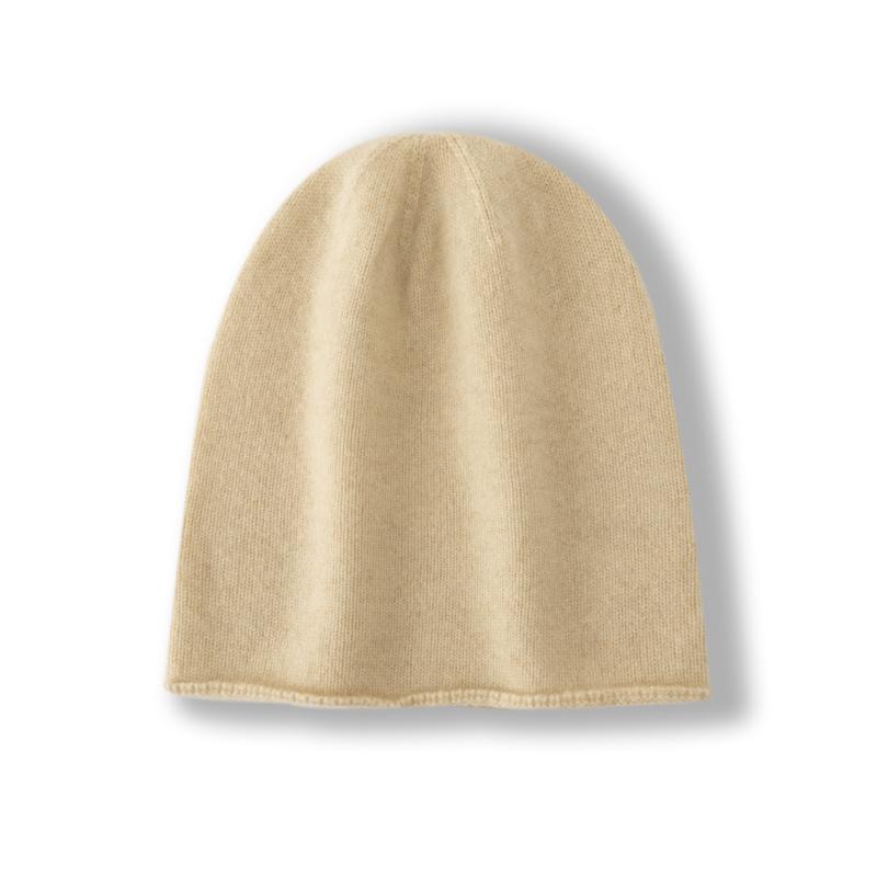 Damen 100% Reines Kaschmir Mütze Gerollter Rand Flauschige Textur Winter Warm Weich Slouchy Beanie Mütze Kaltwetter Accessoire