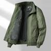 Frühlings- und Herbst Herren Baumwolle Freizeit Revers Locker Jacke Outdoor Multi-Taschen Reise Reißverschluss Rippstrickjacke