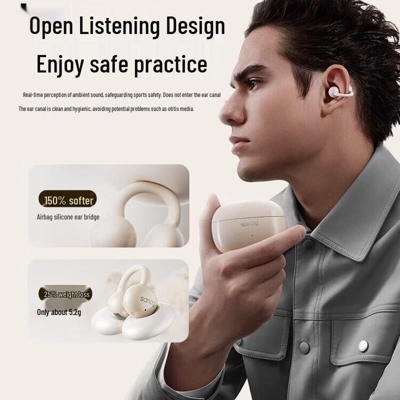 SANAG Z60S Open-Ear Clip-On Bluetooth Headphones