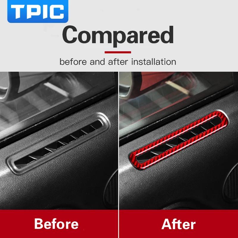 For Ford Mustang GT 2015-2019 Carbon Fiber Car Interior Door Air Condition Outlet Vent Panel Cover Trim Stickers Accessories