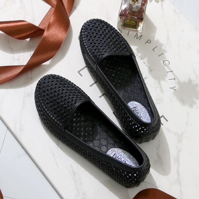 Summer Women Hollow Out Loafers Woven Breathable Slip On Flat Casual Daily Office Commute Walking Shoes