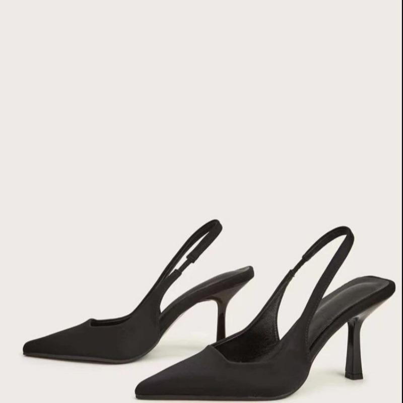 Fashion 2025 Summer Women Heels Sandals Red Pointed Slingback Sandals Shoes Green Black Kitten Heels Party Prom Ladies Stilettos tacones