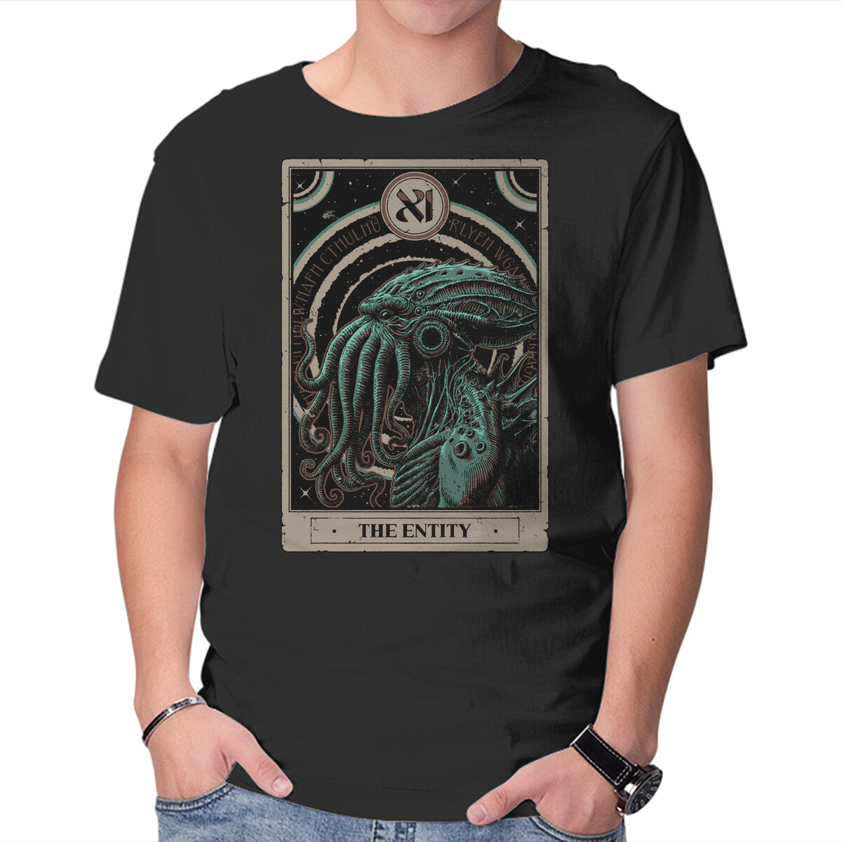 Unisex Crew Neck T-Shirt The Entity Tarot Graphic Short Sleeve Casual Tee XXL