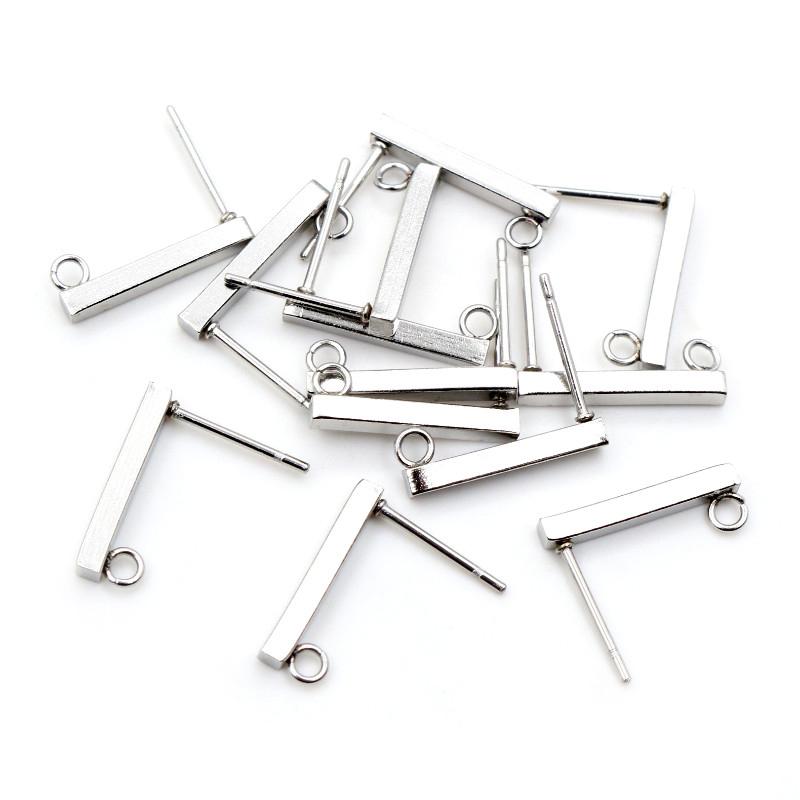 

20pcs 10 15 20mm 316 Stainless Steel Earring Hooks Bar Tube Stud Earrings Ear Wires Connector DIY Jewelry Making Findings 15x2mm