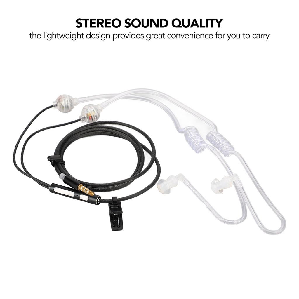 Tube Earbuds Ergonomic Radiation Noise Reduction Portable Binaural 3.5mm Tube Headset for Laptop Tablet