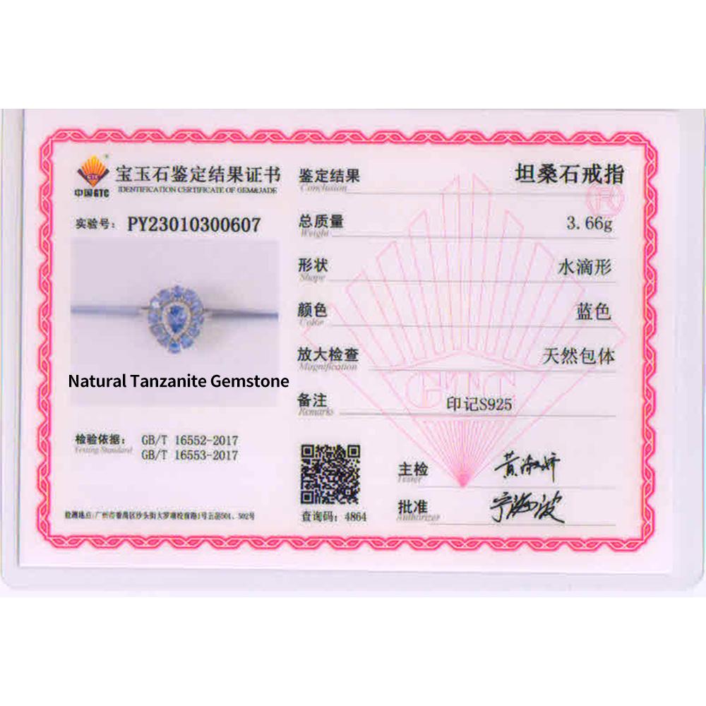 Bolaijewelry 2023 Nové Přírodní modré Tanzanitové Prsteny Náušnice Náhrdelník Šperkový set 925 sterlingové stříbro pravé drahokamy pro ženy manželku pěkný dárek