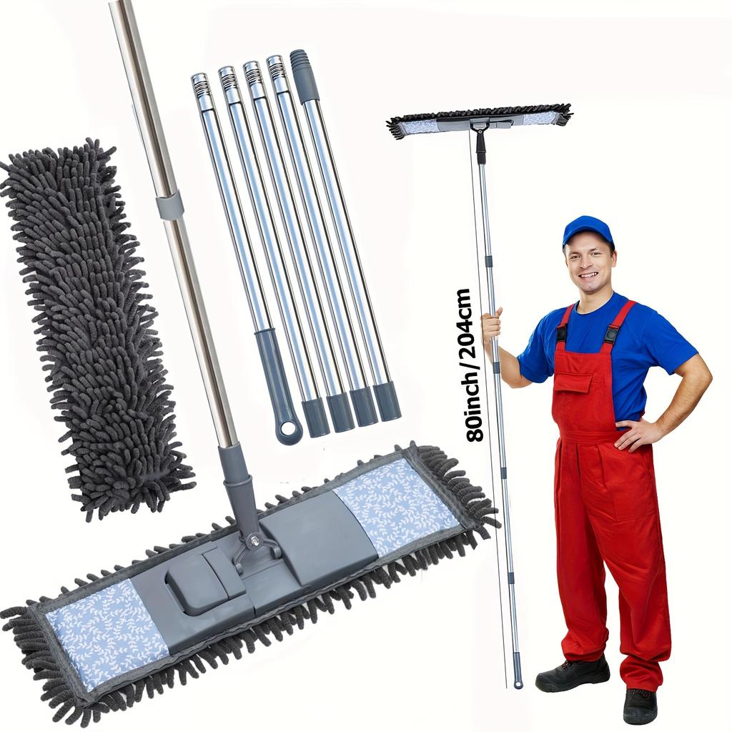Wall Dust Cleaning Mop With Long Handle For Cleaning Walls Using 2 Reusable Microfiber Mop Pads Suitablewall Cleaners Floor Clea
