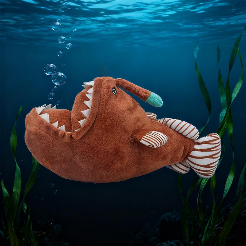 30CM Soft Realistic Lantern Fish Plush Toy Simulation Monkfish Cute Lifelike Sea Animal Lophiiformes Goosefish Doll Gift for Ki