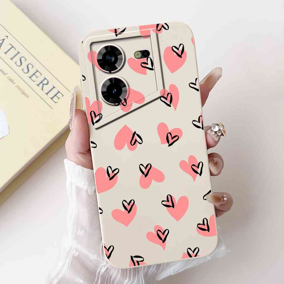 Protective Casing For Tecno Pova 5 Pro 5G 6.78" Fashion Girl Flower Love Soft Silicone Cover For Tecno Pova 5Pro 5G Shell Bumper