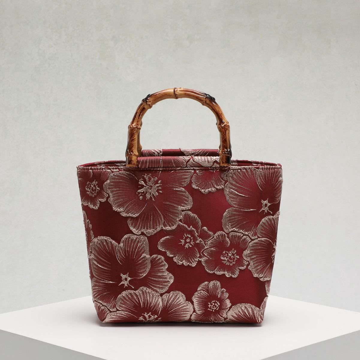 New Chinese Style Chinese Style Handbag for Women, New Satin Jacquard Casual Vacation Style Retro Bamboo Knot Hand-held Cheongsam Bag