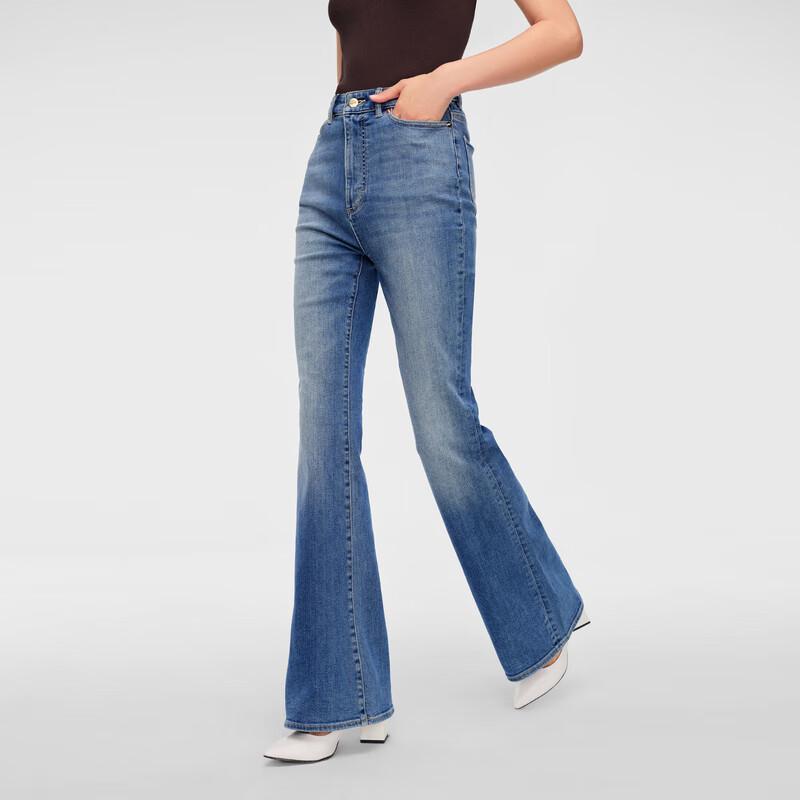 OVVOVV Women's Italian Fabric Flared Boyfriend Jeans