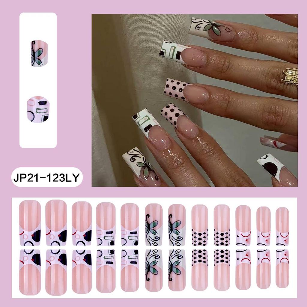 Pegatinas Desmontables para Uñas Estilo Europeo y Americano - Uñas Postizas Simples y Llevables