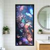 Window Privacy Film Stained Glass Flower Butterfly Decorative Window Sticker Heat Control Non-Adhesive Static Glass Cling for Home Bathroom Kitchen