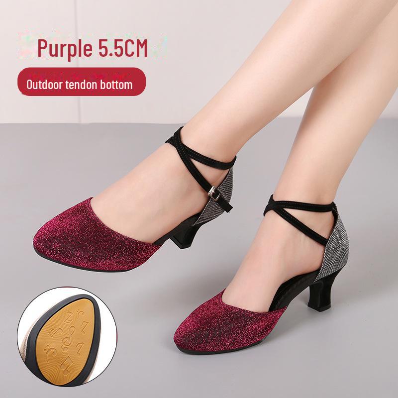 

Жіноче взуття для латиноамериканських і бальних танців - м яка підошва для квадратних танців 42 фіолетовий