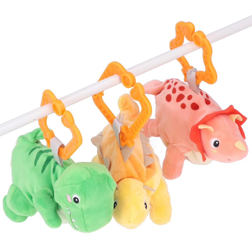 Dinosaur Plush Toy Infant Cute Dinosaur Egg Doll Pendant Gift with Hanging Ring for Baby Stroller