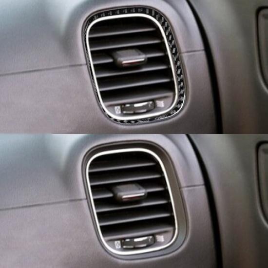 2pcs Carbon Fiber Car Dashboard Side Air Vent Cover For Dodge Charger 2015-